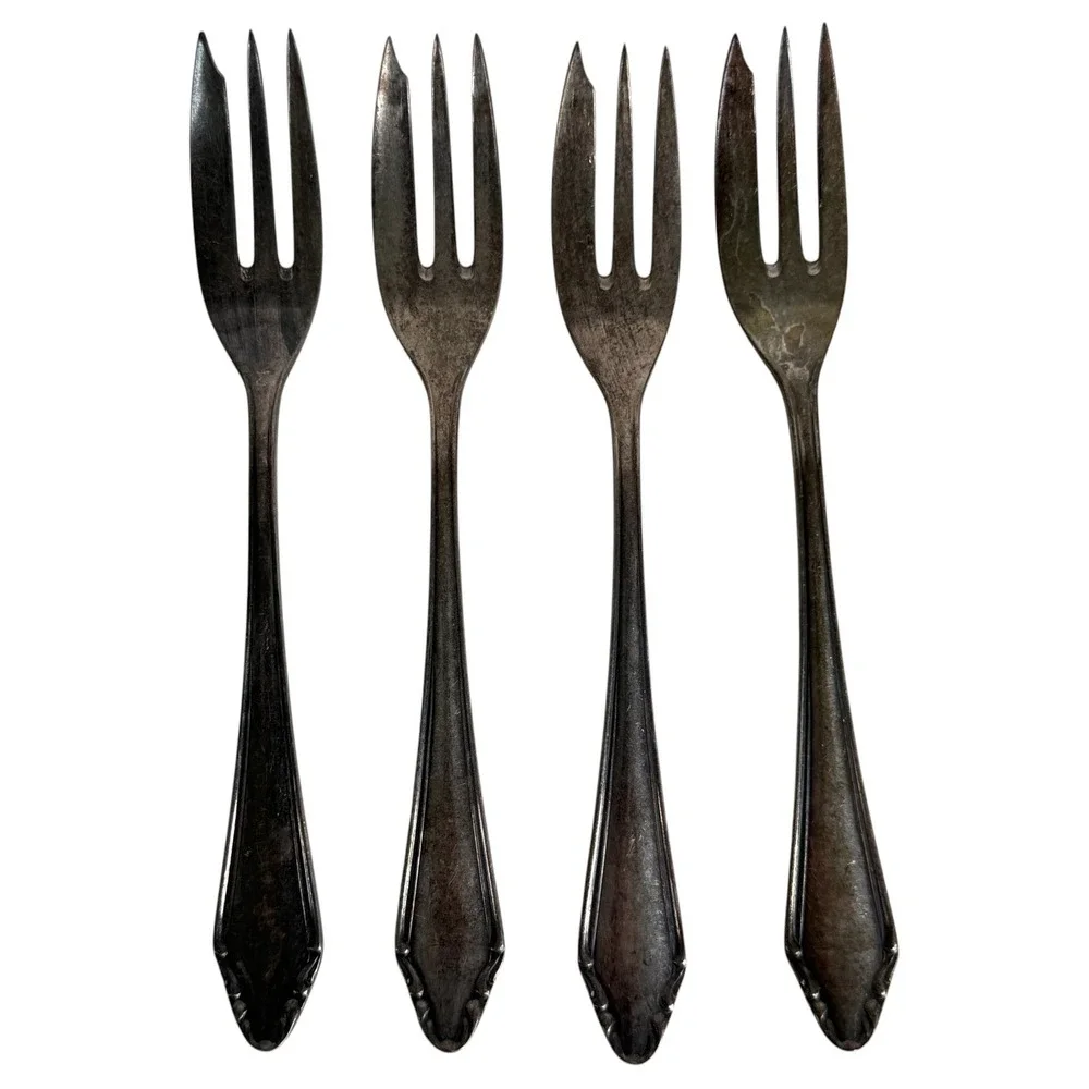 10 Walter Breuker W&B 100 Rostfrei Fork Set Silverplate Vintage Dinner & Dessert